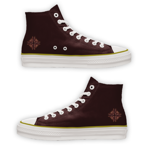 Sneakers - Burgundy High-Top