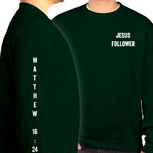 T-shirt: Jesus Follower - Green w/Scripture