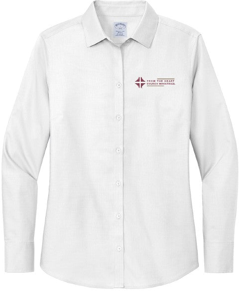 Shirt: Premium Women's White Shirt with DV Logo
