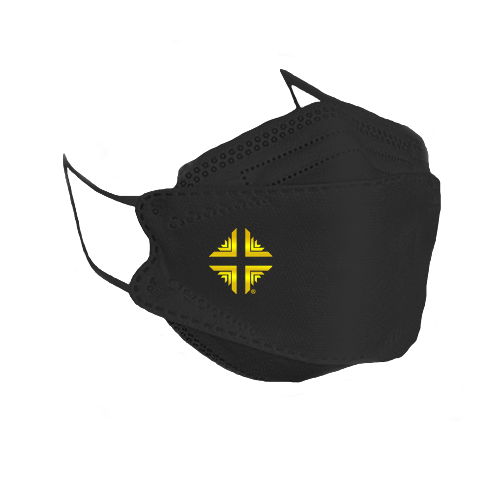 Mask: KF94 - BLACK w/Gold D&V Logo - INDIVIDUAL MASK