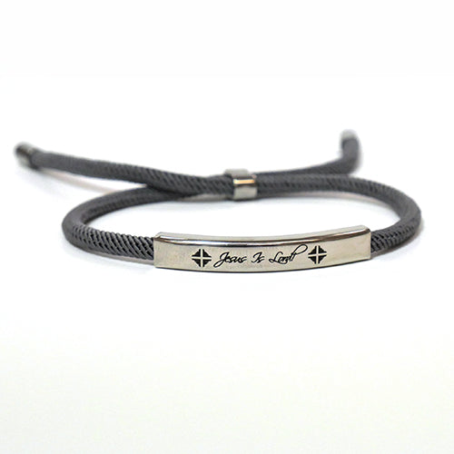 Bracelet: Gray w/Jesus Is Lord & DV Logo Print