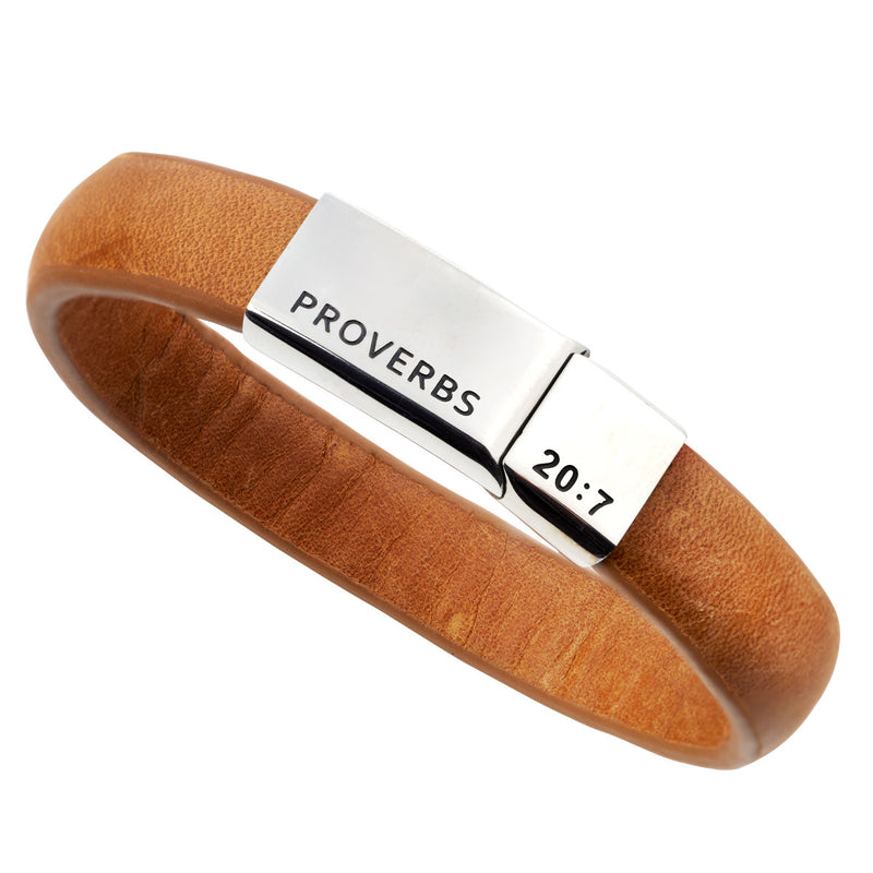 Bracelet: Righteous Man Leather - Proverbs 20:7