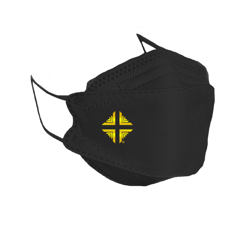 Mask: KF94 - BLACK w/Gold D&V Logo - INDIVIDUAL MASK