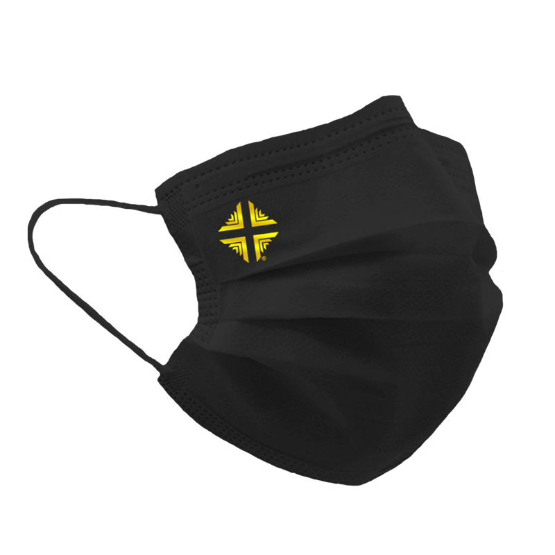 Mask: MEDICAL - BLACK w/Gold D&V Logo  Individual Mask