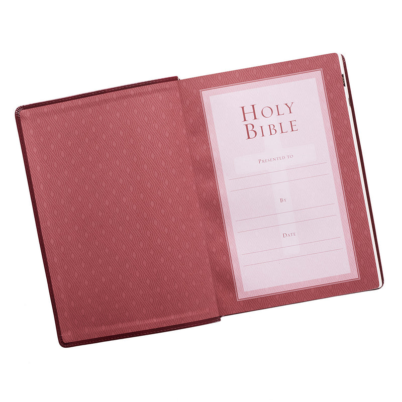 Bible: Burgundy w/Cross