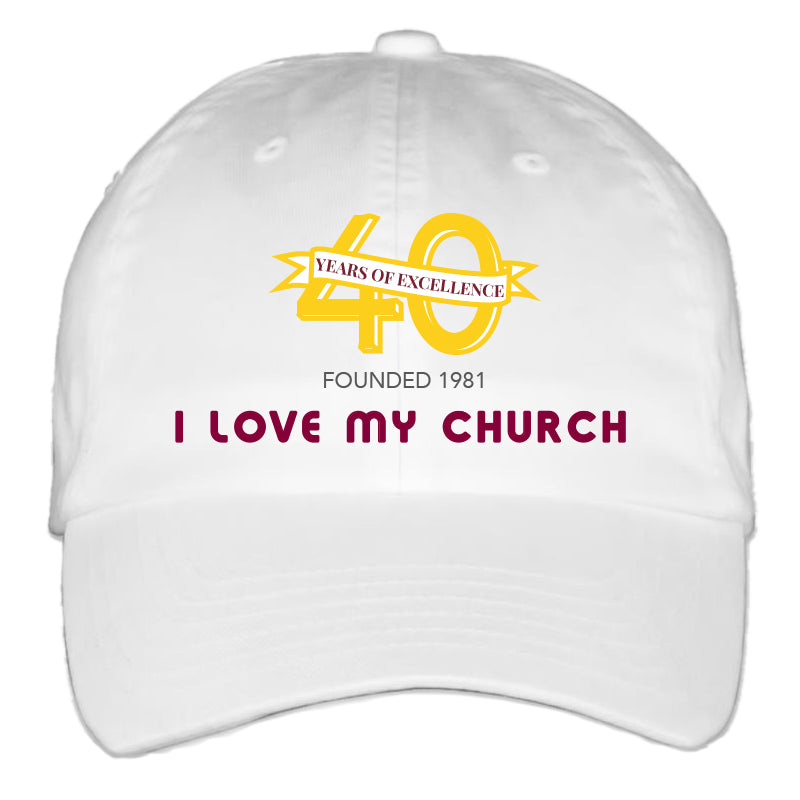 Cap: White "I LOVE MY CHURCH"