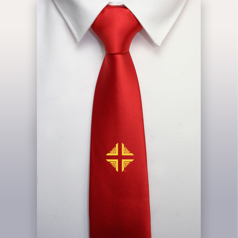 Tie: Red w/Gold D&V Logo