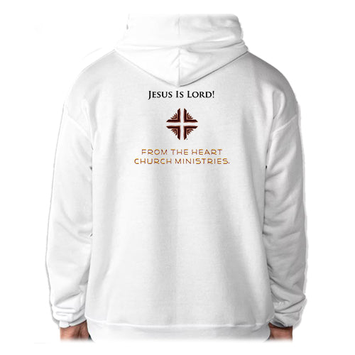 Sweatshirt: Hoodie White "I LOVE MY CHURCH"
