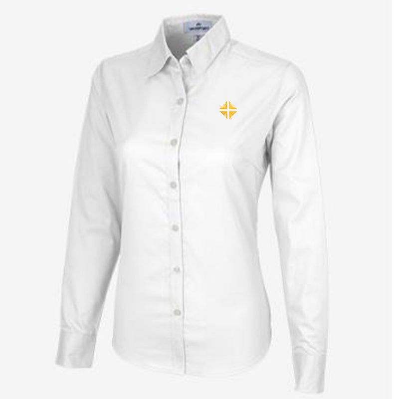 Shirt: Women's White Shirt w/Gold D&V Logo